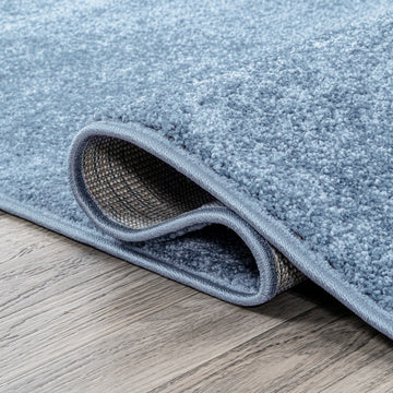 Haze Solid Low-pile Area Rug Classic Blue
